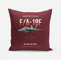Thumbnail for F-A-18F Super Hornet Block III Two Crew One Strike design on dark red pillow