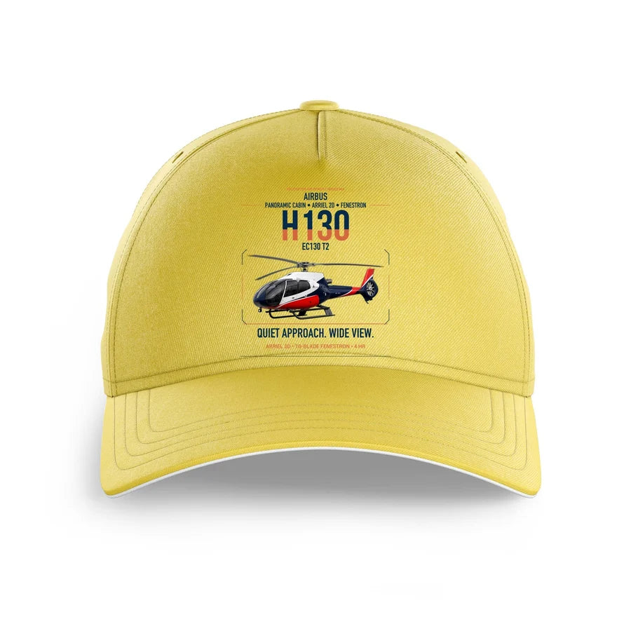 Airbus H130 design on yellow printed hat