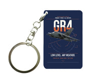 Thumbnail for Panavia Tornado GR4 design on navy blue designed key chain, double-side print