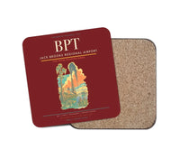 Thumbnail for Jack Brooks Regional Airport (BPT) design on dark red 1 piece coaster