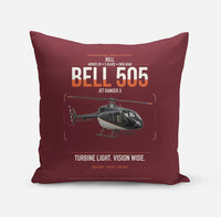 Thumbnail for Bell 505 Jet Ranger X design on dark red pillow