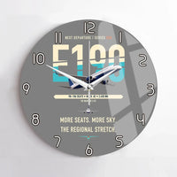 Thumbnail for Embraer E190 design on gray no frame wall clock
