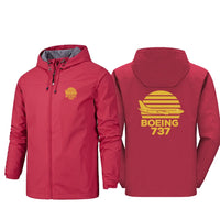 Thumbnail for Retro Boeing 737 Designed Rain Jackets & Windbreakers - view 12