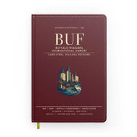 Thumbnail for Buffalo Niagara International Airport (BUF) design on dark red notebook