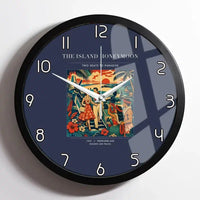 Thumbnail for VINTAGE G4104 - The Island Honeymoon - Designed Wall Clocks design on navyblue framed