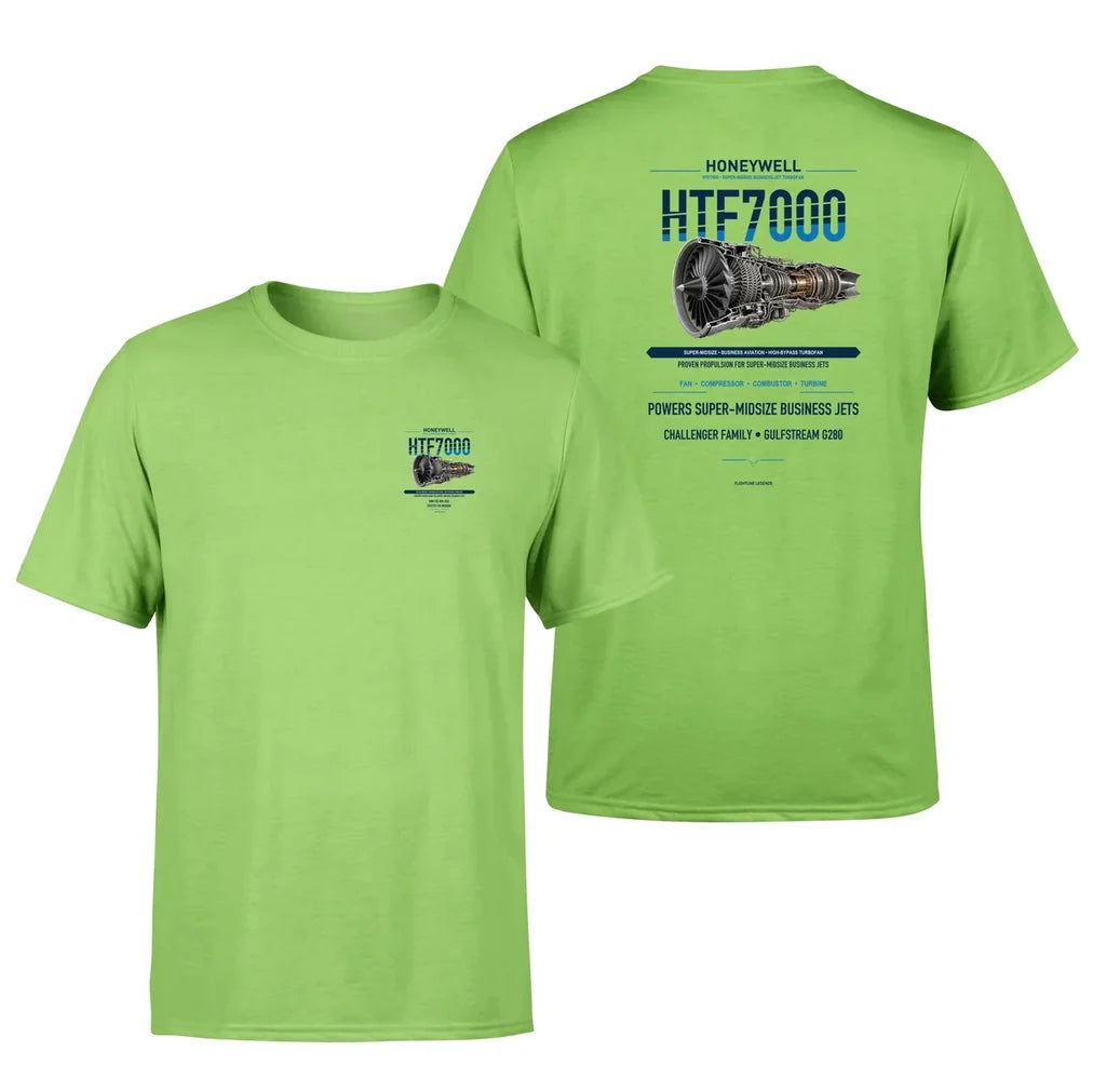 HTF7000 design on light green t shirt