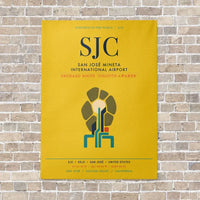 Thumbnail for San José Mineta International Airport SJC vertical canvas print - no frame - yellow background