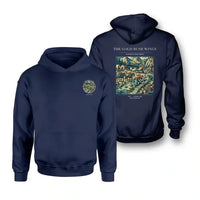 Thumbnail for VINTAGE G4043 - The Gold Rush Wings - Double-Side Hoodie design on navyblue double side