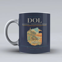 Thumbnail for Deauville – Normandie Airport (DOL) airport code design on dark blue ceramic mug