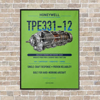 Thumbnail for TPE331-12 vertical canvas print - framed - light green background