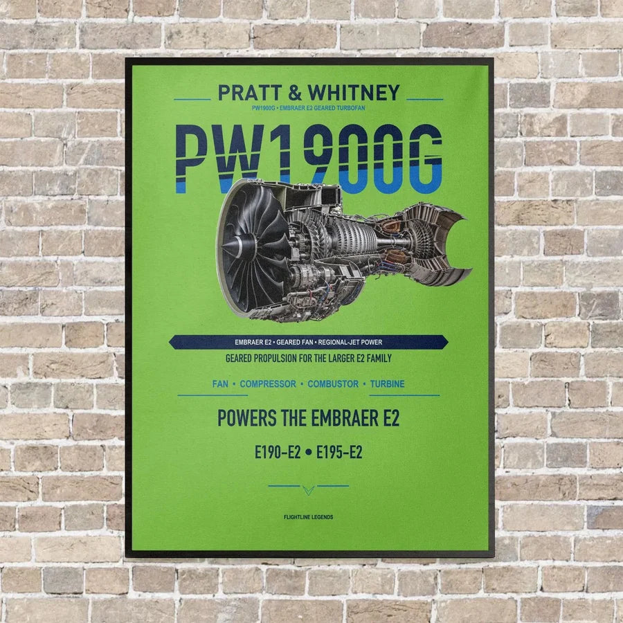 PW1900G vertical canvas print - framed - light green background