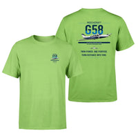 Thumbnail for Beechcraft Baron G58 design on light green t-shirt, double-side print