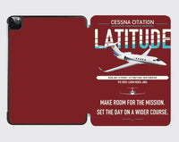 Thumbnail for Cessna Citation Latitude design on dark red ipad tablet case