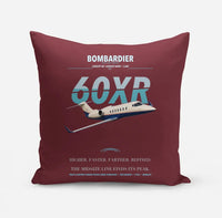 Thumbnail for Bombardier Learjet 60XR design on dark red pillow