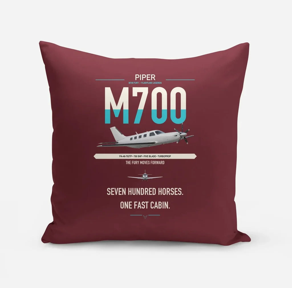 Piper M700 Fury design on dark red pillow