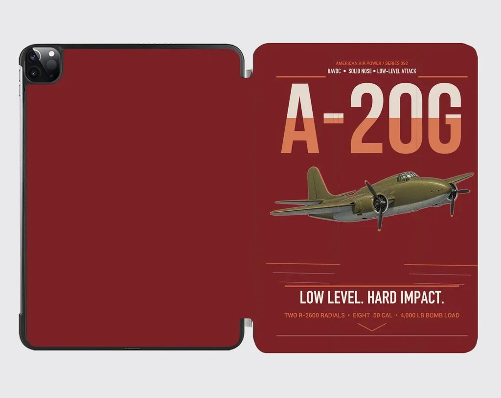 A-20G Havoc design on dark red ipad tablet case