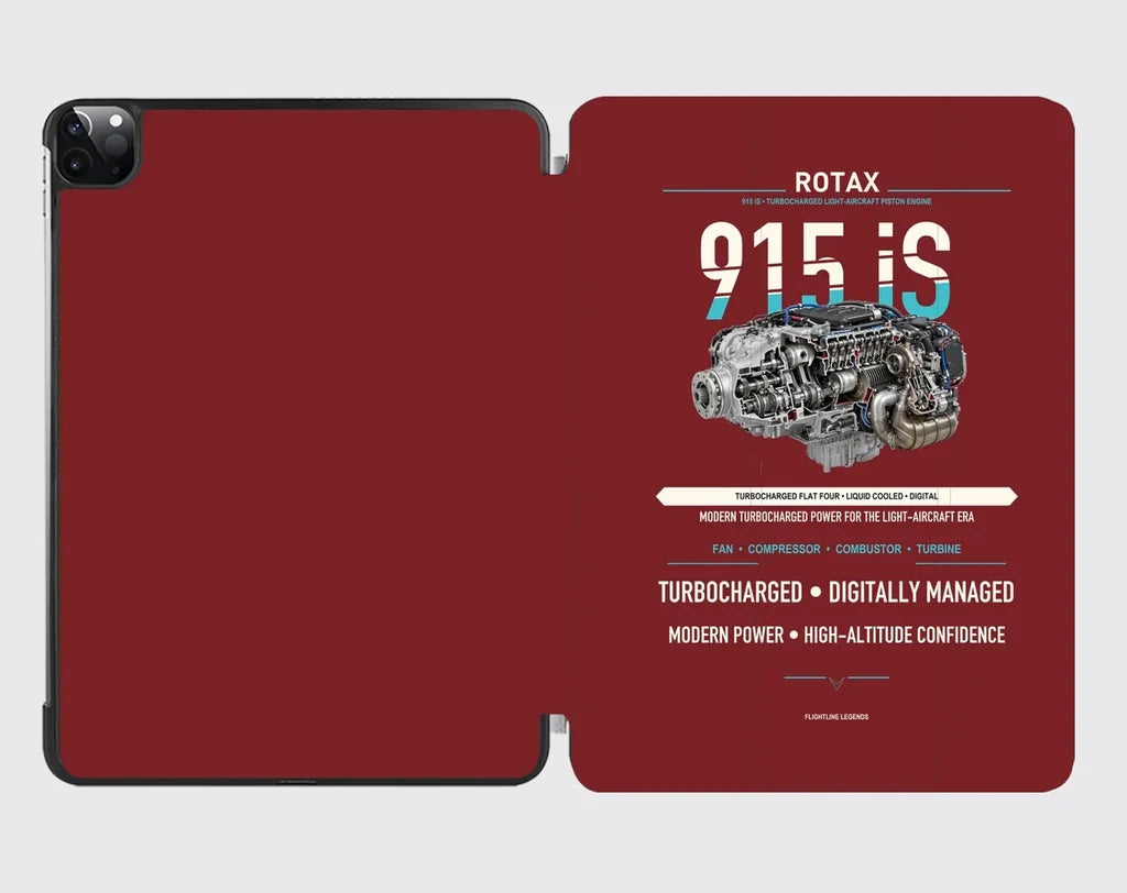 915 iS design on dark red ipad tablet case