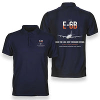 Thumbnail for E-6B Mercury design on navy blue double-side polo t-shirt, double-side print