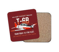 Thumbnail for T-6B Texan II Naval Aviator Training design on dark red 1 piece coaster