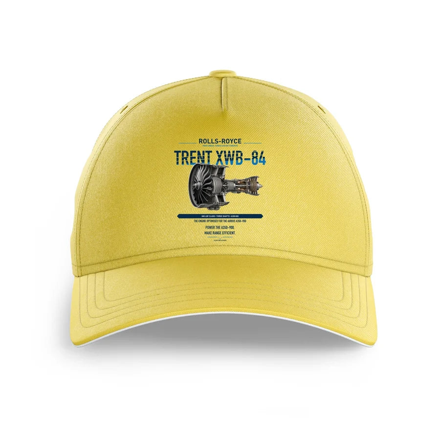 TRENT XWB-84 design on yellow printed hat