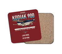 Thumbnail for Daher Kodiak 900 design on dark red 1 piece coaster
