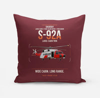 Thumbnail for Sikorsky S-92A design on dark red pillow