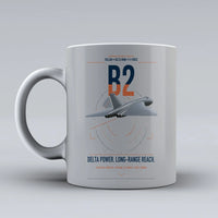 Thumbnail for Avro Vulcan B2 design on light gray ceramic mug, double-side print