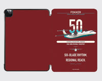 Thumbnail for Fokker 50 design on dark red ipad tablet case