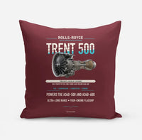 Thumbnail for TRENT 500 design on dark red pillow