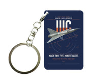 Thumbnail for Dassault Mirage IIIC design on navy blue designed key chain, double-side print