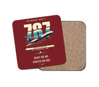 Thumbnail for Boeing 787-9 Dreamliner design on dark red 1 piece coaster