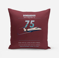 Thumbnail for Bombardier Learjet 75 Liberty design on dark red pillow