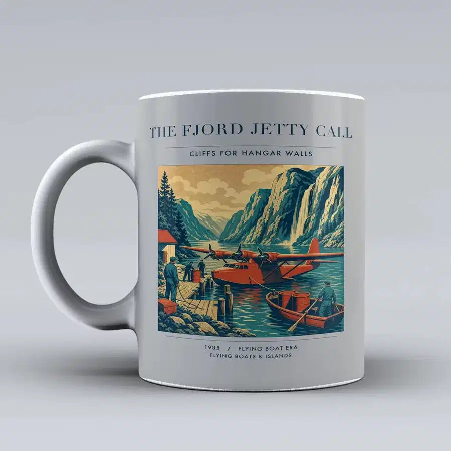 VINTAGE G4185 - The Fjord Jetty Call - Ceramic Mug design on lightgray