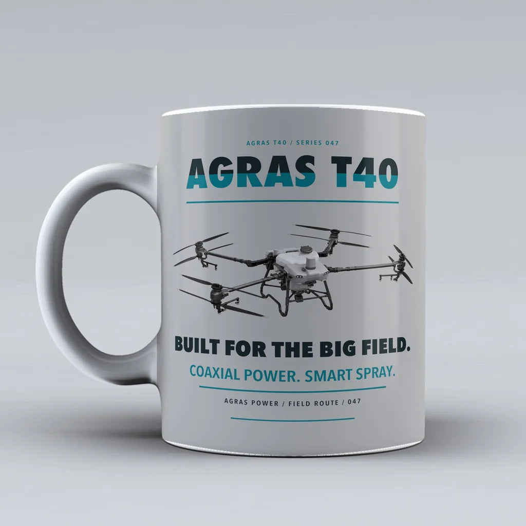 Agras T40 Mug design on light gray dji