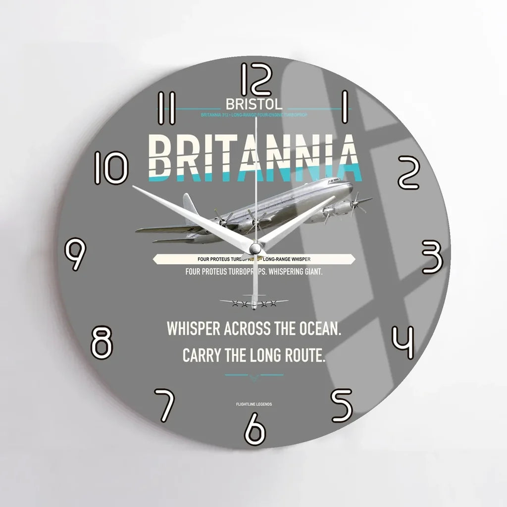 Bristol Britannia 312 design on gray no frame wall clock
