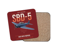 Thumbnail for SBD-5 Dauntless design on dark red 1 piece coaster