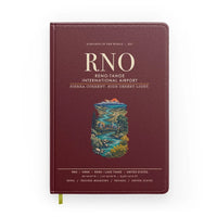 Thumbnail for Reno-Tahoe International Airport (RNO) design on dark red notebook
