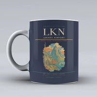Thumbnail for Leknes Airport (LKN) airport code design on dark blue ceramic mug