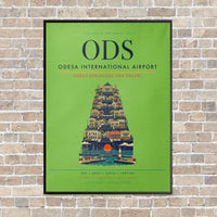 Thumbnail for Odesa International Airport ODS - Canvas Framed - Light Green
