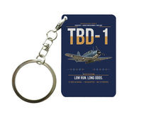 Thumbnail for TBD-1 Devastator design on navy blue designed key chain, double-side print