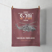Thumbnail for Sikorsky S-70i FIREHAWK design on dark red towel