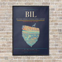 Thumbnail for Billings Logan International Airport BIL - Canvas Framed - Navy Blue