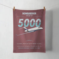 Thumbnail for Bombardier Global 5000 design on dark red towel