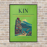 Thumbnail for Norman Manley International Airport KIN — Kingston vertical canvas print - framed - light green background