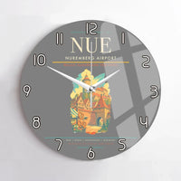 Thumbnail for Nuremberg Airport (NUE) design on gray no frame wall clock