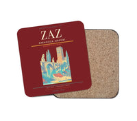 Thumbnail for Zaragoza Airport (ZAZ) design on dark red 1 piece coaster