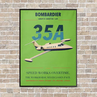 Thumbnail for Bombardier Learjet 35A vertical canvas print - framed - light green background