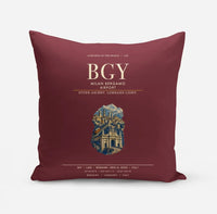 Thumbnail for Milan Bergamo Airport (BGY) design on dark red pillow