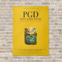 Thumbnail for Punta Gorda Airport PGD vertical canvas print - no frame - yellow background