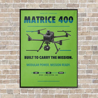 Thumbnail for DJI Matrice 400 vertical canvas print - framed - light green background